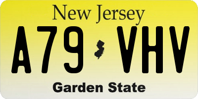 NJ license plate A79VHV