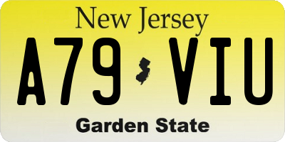 NJ license plate A79VIU