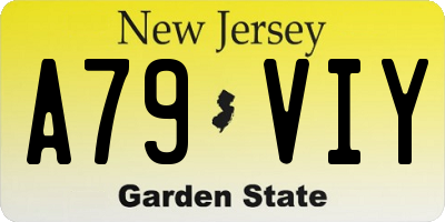 NJ license plate A79VIY