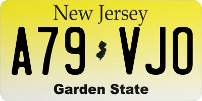 NJ license plate A79VJO