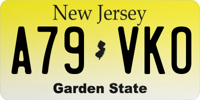 NJ license plate A79VKO