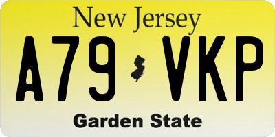 NJ license plate A79VKP