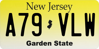 NJ license plate A79VLW