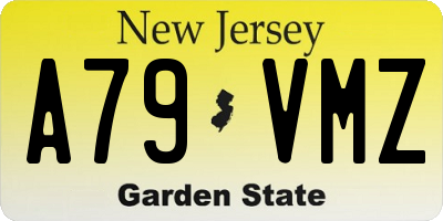 NJ license plate A79VMZ