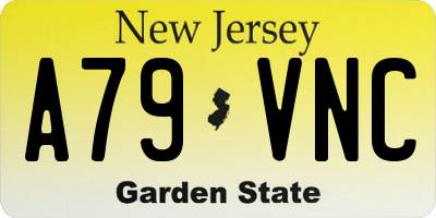 NJ license plate A79VNC