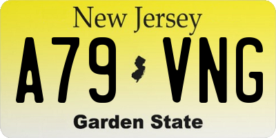 NJ license plate A79VNG