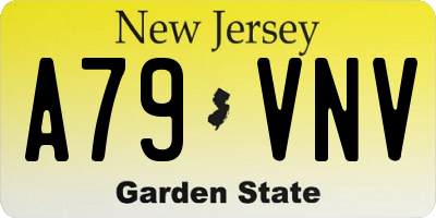 NJ license plate A79VNV