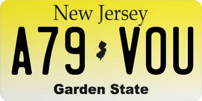 NJ license plate A79VOU