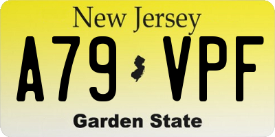 NJ license plate A79VPF