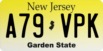 NJ license plate A79VPK