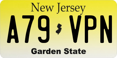 NJ license plate A79VPN