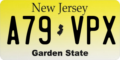 NJ license plate A79VPX