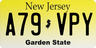 NJ license plate A79VPY