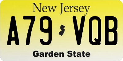 NJ license plate A79VQB