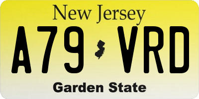 NJ license plate A79VRD