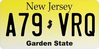 NJ license plate A79VRQ