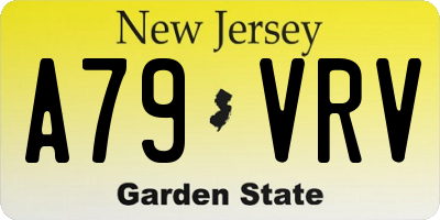 NJ license plate A79VRV