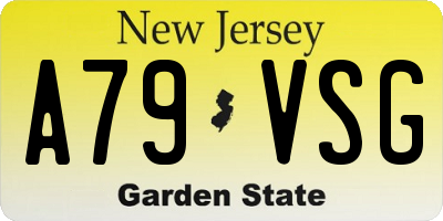 NJ license plate A79VSG