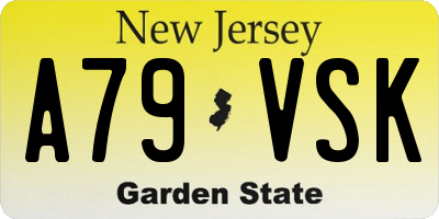 NJ license plate A79VSK