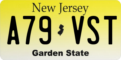 NJ license plate A79VST