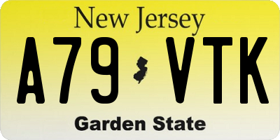 NJ license plate A79VTK