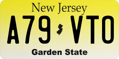 NJ license plate A79VTO