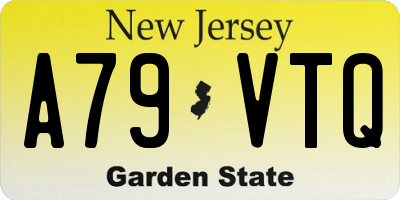 NJ license plate A79VTQ