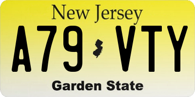 NJ license plate A79VTY
