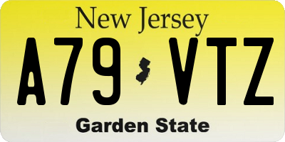 NJ license plate A79VTZ