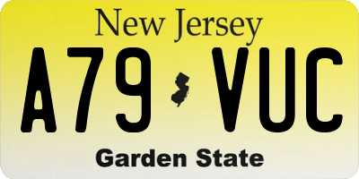 NJ license plate A79VUC