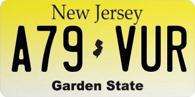 NJ license plate A79VUR