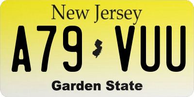 NJ license plate A79VUU