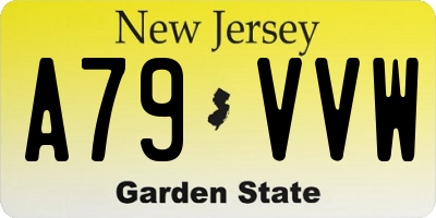 NJ license plate A79VVW