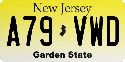 NJ license plate A79VWD