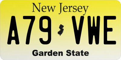 NJ license plate A79VWE