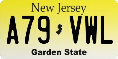 NJ license plate A79VWL
