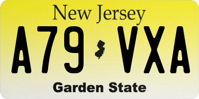 NJ license plate A79VXA