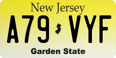 NJ license plate A79VYF
