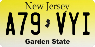 NJ license plate A79VYI