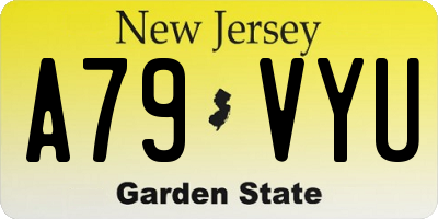 NJ license plate A79VYU