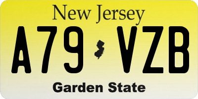 NJ license plate A79VZB