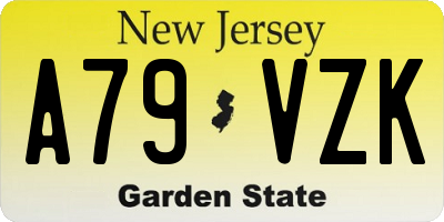 NJ license plate A79VZK
