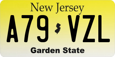 NJ license plate A79VZL