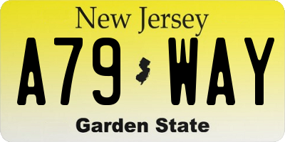NJ license plate A79WAY
