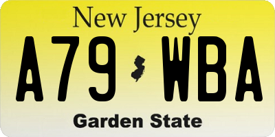 NJ license plate A79WBA