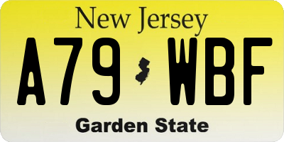 NJ license plate A79WBF