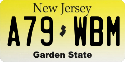 NJ license plate A79WBM