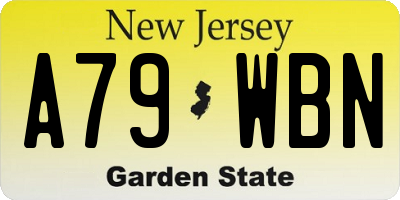 NJ license plate A79WBN