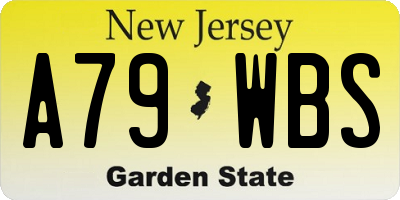 NJ license plate A79WBS