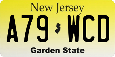 NJ license plate A79WCD
